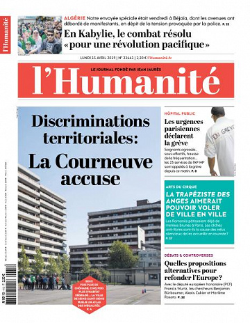 L’Humanite du Lundi 15 Avril 2019
