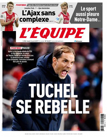L’equipe du Mardi 16 Avril 2019