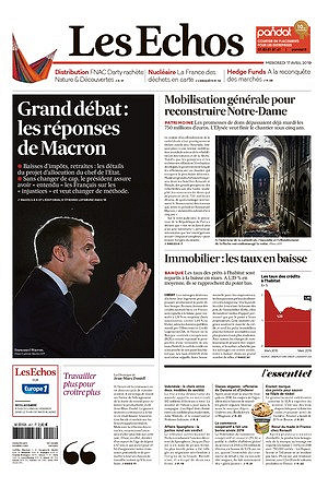 Les Echos du Mercredi 17 Avril 2019