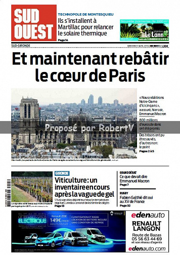 Sud Ouest Sud-Gironde - Mercredi 17 Avril 2019