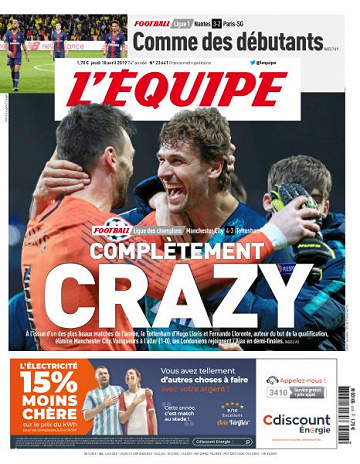 L’equipe du Jeudi 18 Avril 2019