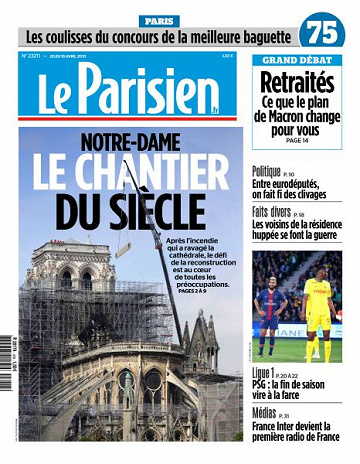 Le Parisien du Jeudi 18 Avril 2019