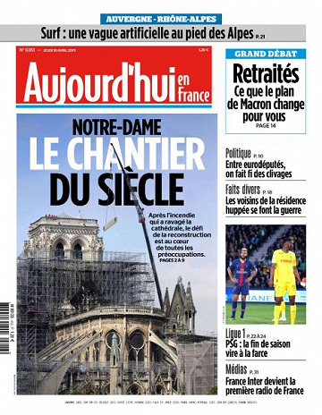 Aujourd’hui en France du Jeudi 18 Avril 2019