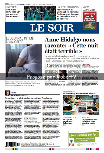 Le Soir - Jeudi 18 Avril 2019