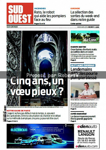 Sud Ouest Sud-Gironde - Jeudi 18 Avril 2019