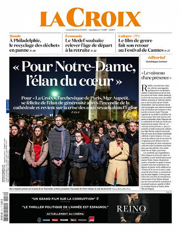 La Croix du Vendredi 19 Avril 2019