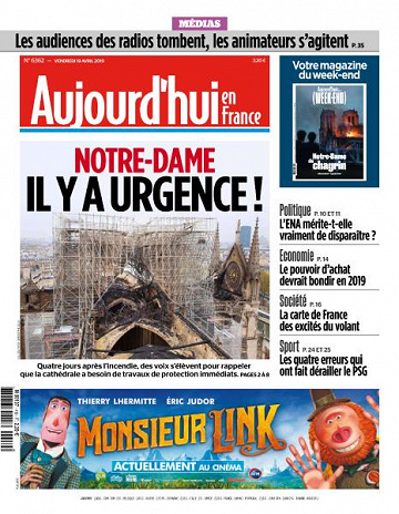 Aujourd’hui en France du Vendredi 19 Avril 2019