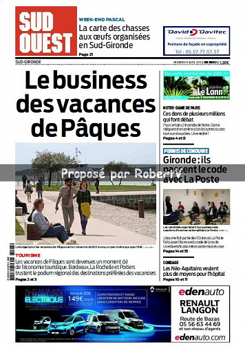 Sud Ouest Sud-Gironde - Vendredi 19 Avril 2019