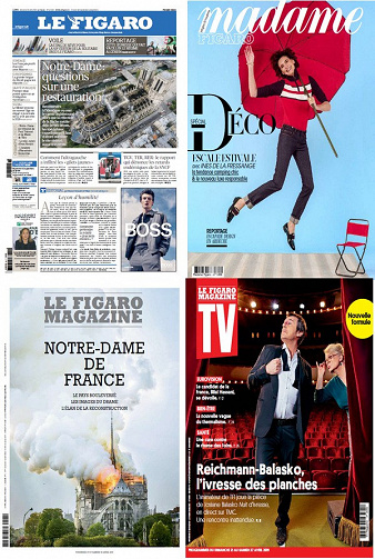 Pack Le Figaro + ses 3 suppléments (562 pages) - Vendredi 19 Avril 2019
