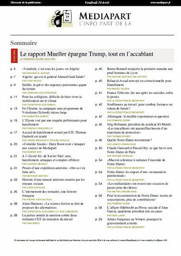 Mediapart - Vendredi 19 Avril 2019