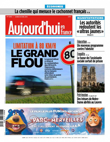 Aujourd’hui en France du Samedi 20 Avril 2019