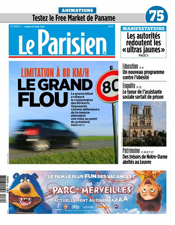 Le Parisien du Samedi 20 Avril 2019