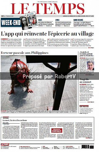 Le Temps - Samedi 20 au Lundi 22 Avril 2019