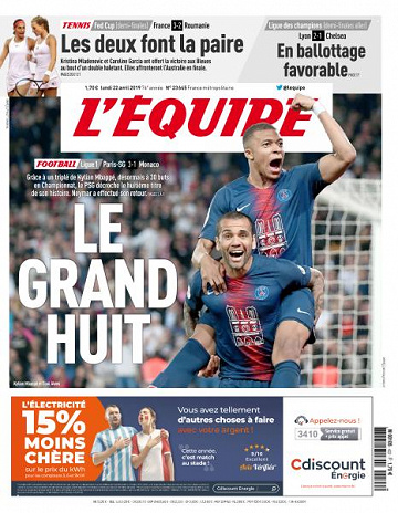 L’equipe du Lundi 22 Avril 2019
