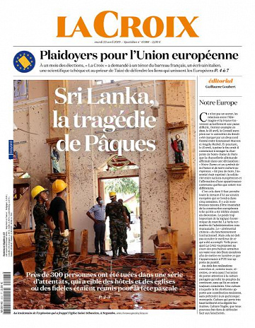 La Croix du Mardi 23 Avril 2019
