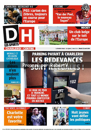 La Dernière Heure (3 éditions) - Mardi 23 Avril 2019