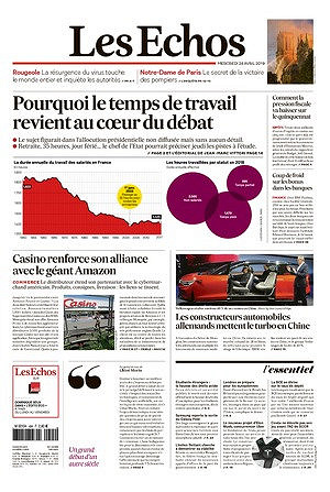 Les Echos du Mercredi 24 Avril 2019