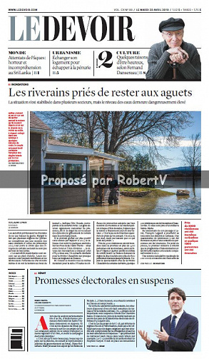 Le Devoir (CA, Québec) - Mardi 23 Avril 2019