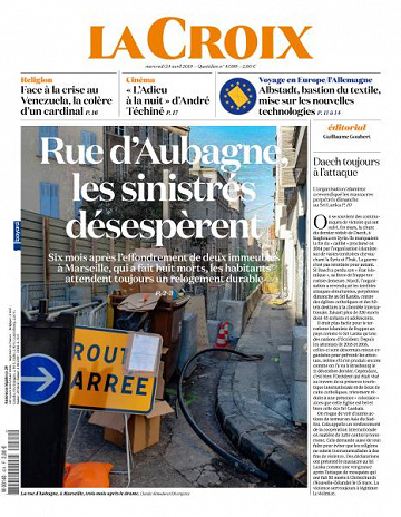 La Croix du Mercredi 24 Avril 2019