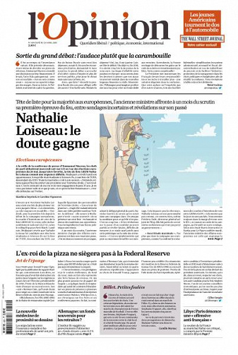 L’Opinion du Mercredi 24 Avril 2019