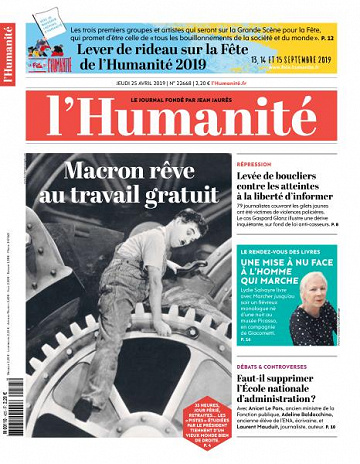 L’Humanite du Jeudi 25 Avril 2019