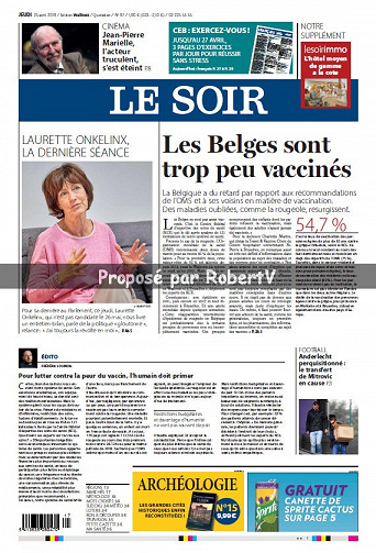 Le Soir - Jeudi 25 Avril 2019