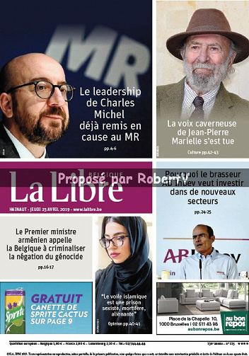 La Libre Belgique - Jeudi 25 Avril 2019