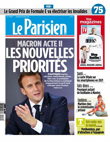 Le Parisien du Vendredi 26 Avril 2019