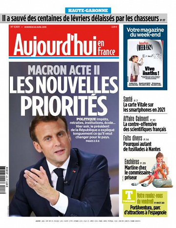 Aujourd’hui en France du Vendredi 26 Avril 2019