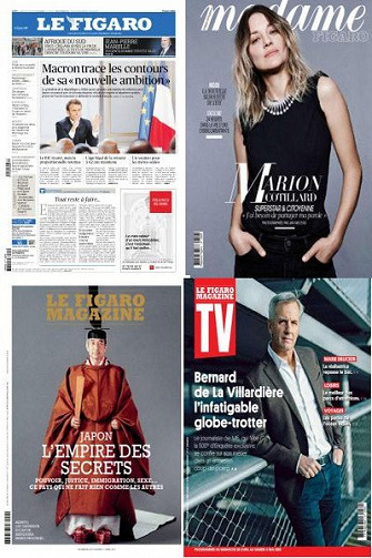 Pack Le Figaro + ses 3 suppléments (374 pages) - Vendredi 26 Avril 2019