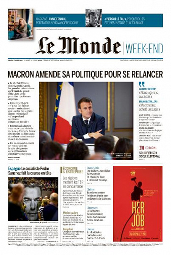 Le Monde du Samedi 27 Avril 2019