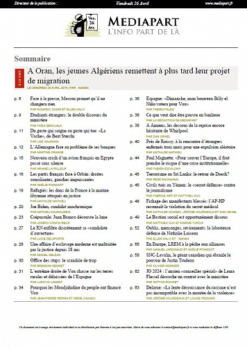 Mediapart - Vendredi 26 Avril 2019