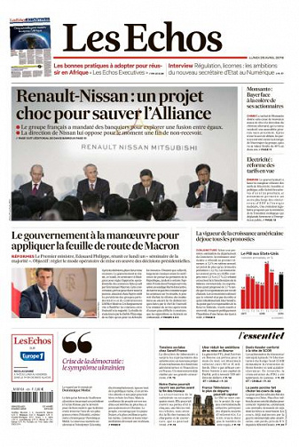 Les Echos du Lundi 29 Avril 2019
