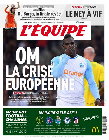 L’equipe du Lundi 29 Avril 2019