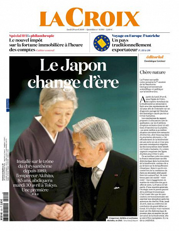 La Croix du Lundi 29 Avril 2019