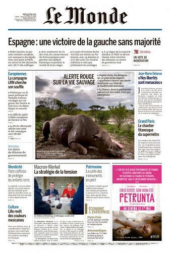 Le Monde du Mardi 30 Avril 2019
