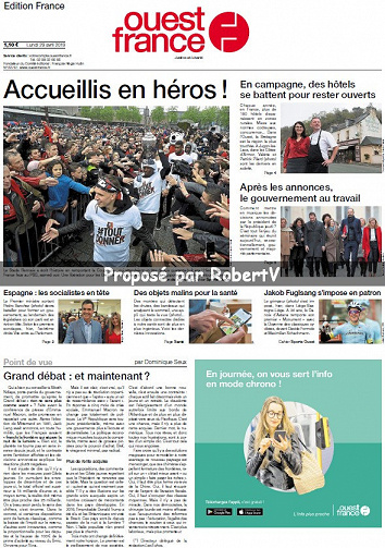 Ouest France - Lundi 29 Avril 2019