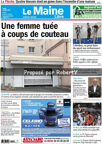 Le Maine Libre Grand Mans - Lundi 29 Avril 2019