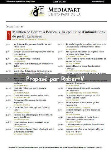 Mediapart - Lundi 29 Avril 2019