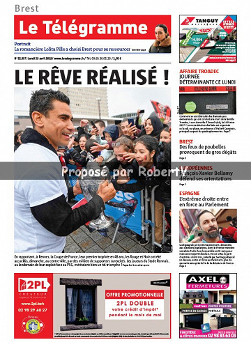 Le Télégramme (Brest) - Lundi 29 Avril 2019