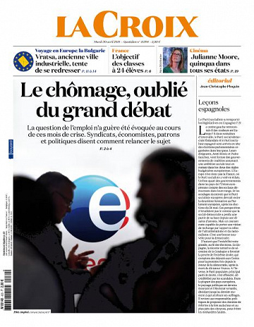 La Croix du Mardi 30 Avril 2019