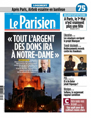 Le Parisien du Jeudi 2 Mai 2019