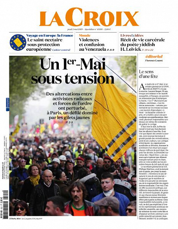 La Croix du Jeudi 2 Mai 2019