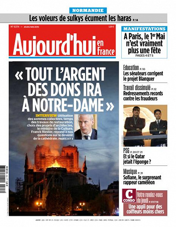 Aujourd’hui en France du Jeudi 2 Mai 2019