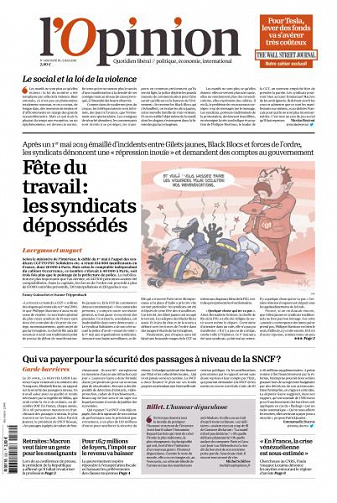 L’Opinion du Jeudi 2 Mai 2019