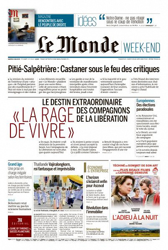 Le Monde du Samedi 4 Mai 2019