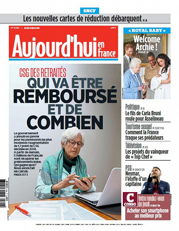 Aujourd’hui en France - Jeudi 9 Mai 2019