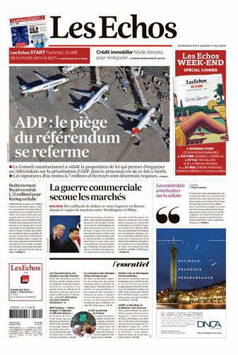 Les Echos du Vendredi 10 et Samedi 11 Mai 2019