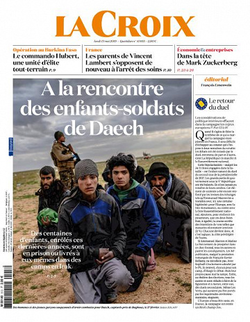 La Croix du Lundi 13 Mai 2019