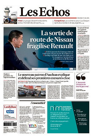 Les Echos du Mercredi 15 Mai 2019